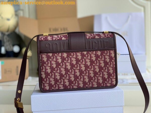 Replica Dior 30 Montaigne Medium Bag In Bordeaux Dior Oblique Jacquard 6