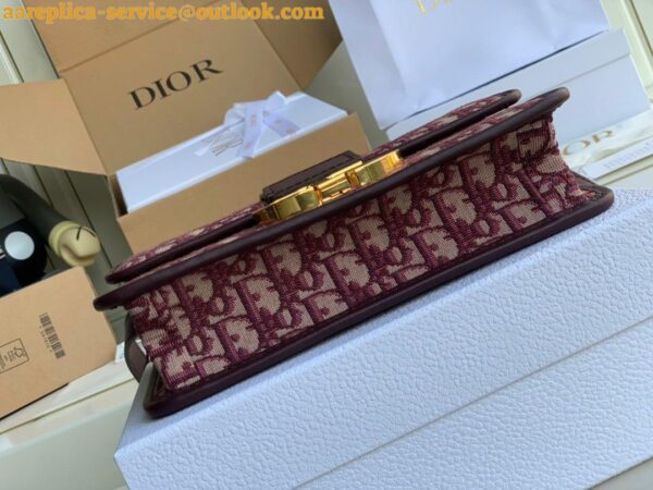 Replica Dior 30 Montaigne Medium Bag In Bordeaux Dior Oblique Jacquard 7