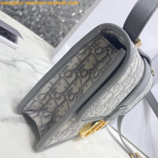 Replica Dior 30 Montaigne Medium Bag In Grey Dior Oblique Jacquard 4