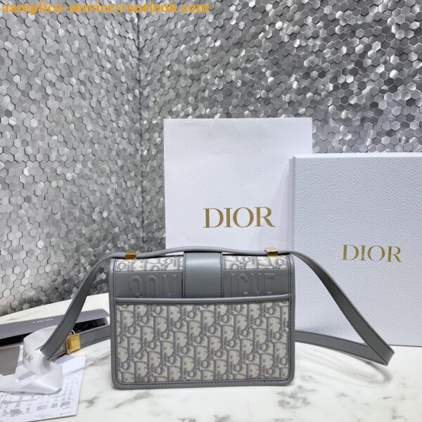 Replica Dior 30 Montaigne Medium Bag In Grey Dior Oblique Jacquard 6