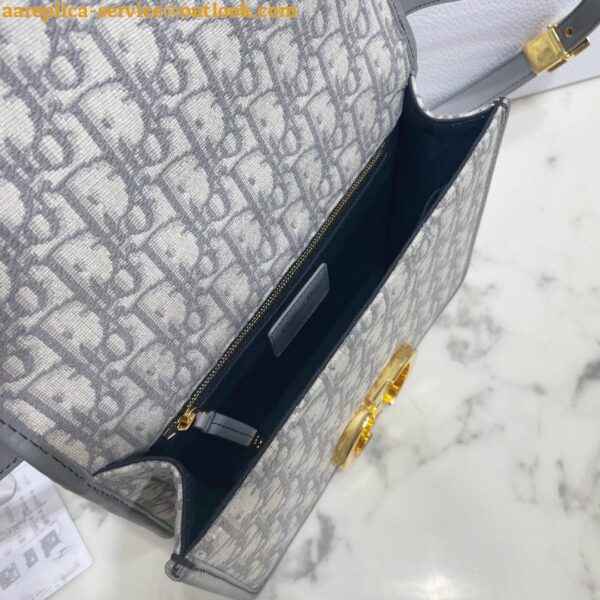 Replica Dior 30 Montaigne Medium Bag In Grey Dior Oblique Jacquard 8