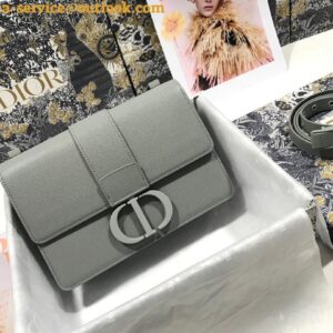 Replica Dior 30 Montaigne Medium Bag In Grey Ultramatte Grained Calfskin