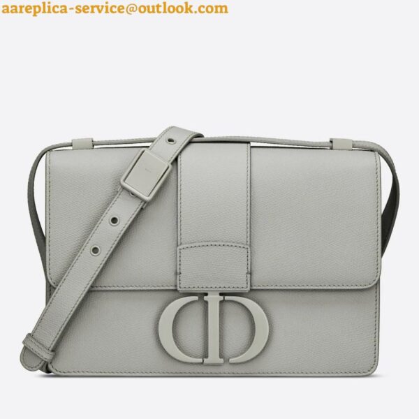 Replica Dior 30 Montaigne Medium Bag In Grey Ultramatte Grained Calfskin 3