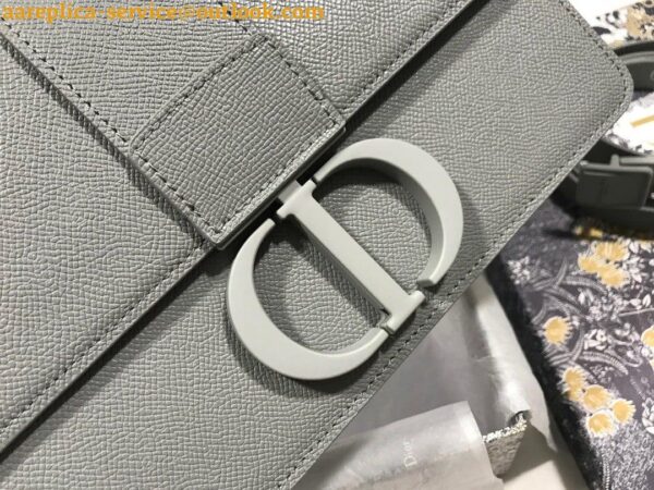 Replica Dior 30 Montaigne Medium Bag In Grey Ultramatte Grained Calfskin 11