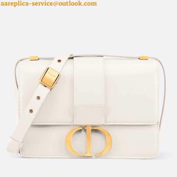 Replica Dior 30 Montaigne Medium Bag In White Box Calfskin