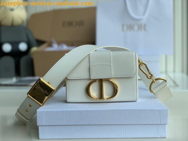 Replica Dior 30 Montaigne Medium Bag In White Box Calfskin 6