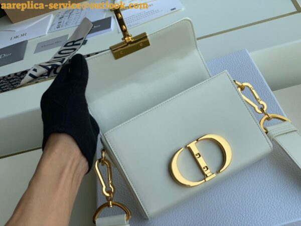 Replica Dior 30 Montaigne Medium Bag In White Box Calfskin 7