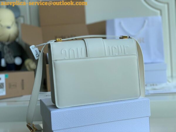 Replica Dior 30 Montaigne Medium Bag In White Box Calfskin 15