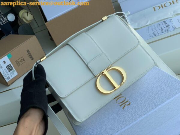 Replica Dior 30 Montaigne Medium Bag In White Box Calfskin 16