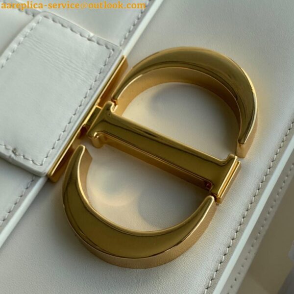 Replica Dior 30 Montaigne Medium Bag In White Box Calfskin 19