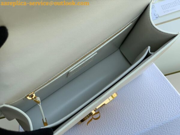 Replica Dior 30 Montaigne Medium Bag In White Box Calfskin 20