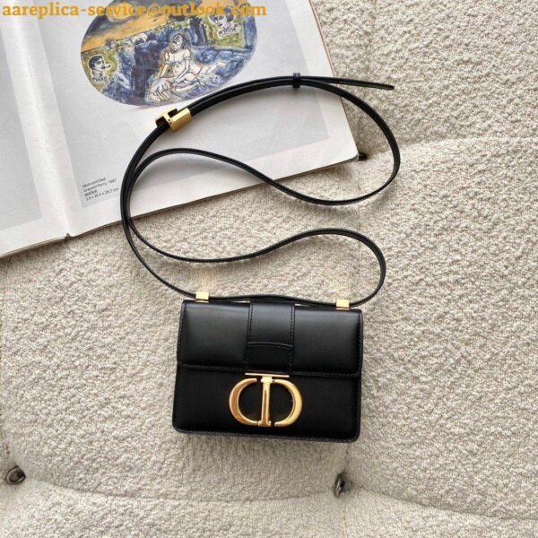 Replica Dior 30 Montaigne Micro Bag In Black Box Calfskin 3