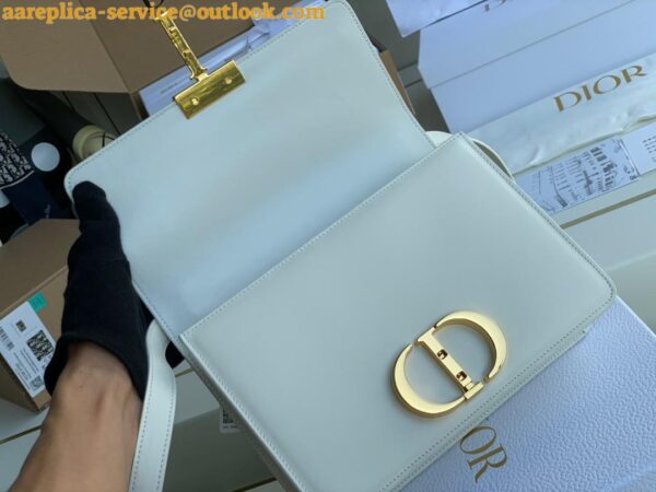 Replica Dior 30 Montaigne Medium Bag In White Box Calfskin 21