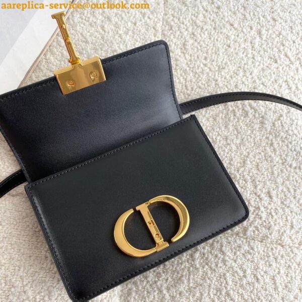 Replica Dior 30 Montaigne Micro Bag In Black Box Calfskin 9