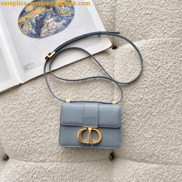 Replica Dior 30 Montaigne Micro Bag In Grey Box Calfskin 8