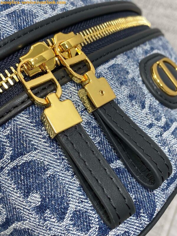 Replica Dior 30 Montaigne Mini Vanity Case in Blue Denim Oblique Jacquard 8