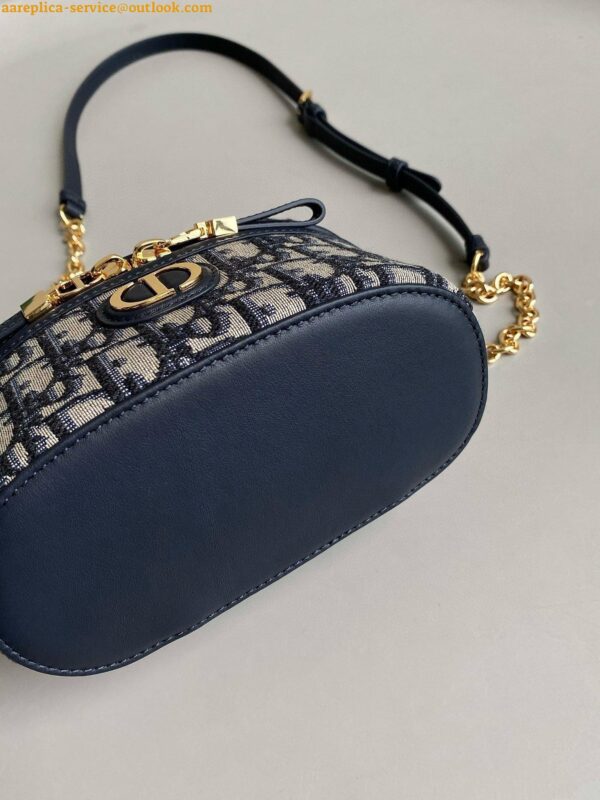 Replica Dior 30 Montaigne Mini Vanity Case in Blue Oblique Jacquard 5