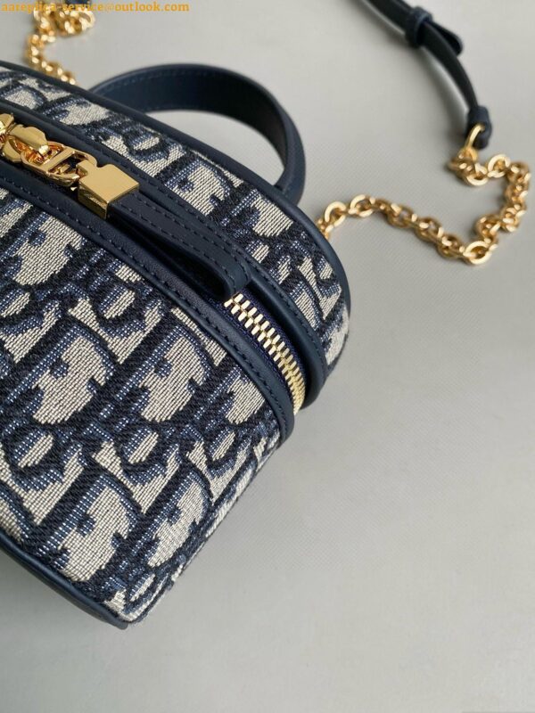 Replica Dior 30 Montaigne Mini Vanity Case in Blue Oblique Jacquard 8