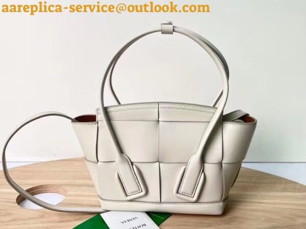 Replica Bottega Veneta Arco Mini Bag In White Intrecciato Calfskin 3