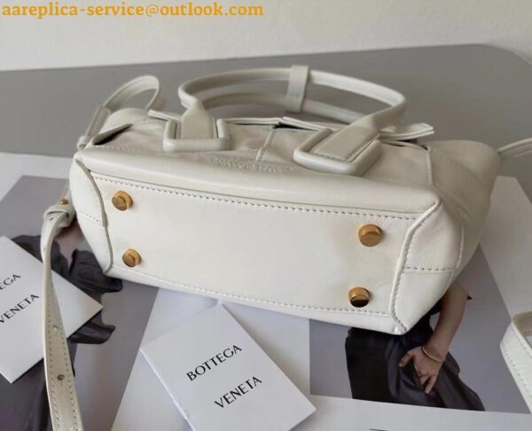 Replica Bottega Veneta Arco Mini Bag In White Intrecciato Calfskin 5