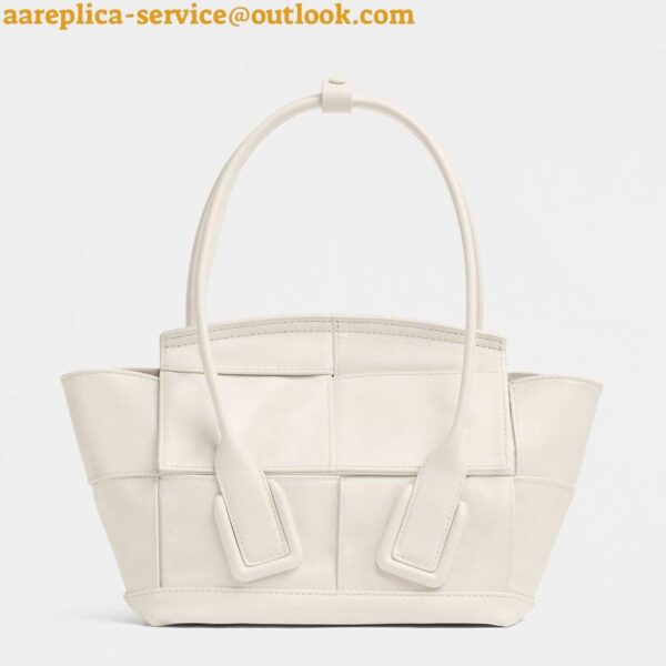 Replica Bottega Veneta Arco Mini Bag In White Intrecciato Leather 3