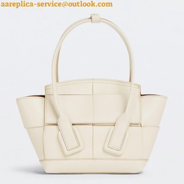 Replica Bottega Veneta Arco Mini Bag In White Intrecciato Calfskin 17