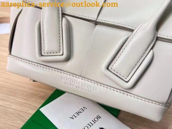 Replica Bottega Veneta Arco Mini Bag In White Intrecciato Calfskin 18