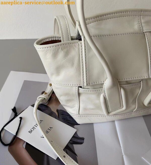 Replica Bottega Veneta Arco Mini Bag In White Intrecciato Leather 8