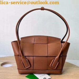 Replica Bottega Veneta Arco Small Bag In Caramel Intrecciato Calfskin