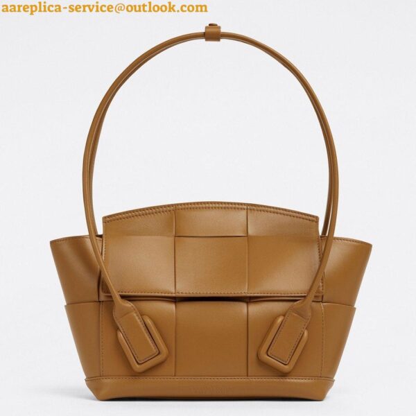 Replica Bottega Veneta Arco Small Bag In Caramel Intrecciato Calfskin 7