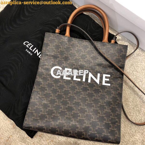 Replica Celine Small Cabas Vertical In Triomphe Canvas 191542 5