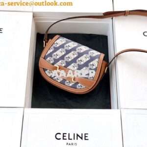 Replica Celine Small Crécy Bag In Maillon Triomphe Jacquard And Calfsk