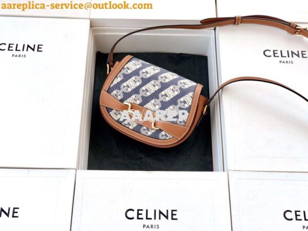 Replica Celine Small Crécy Bag In Maillon Triomphe Jacquard And Calfsk 3