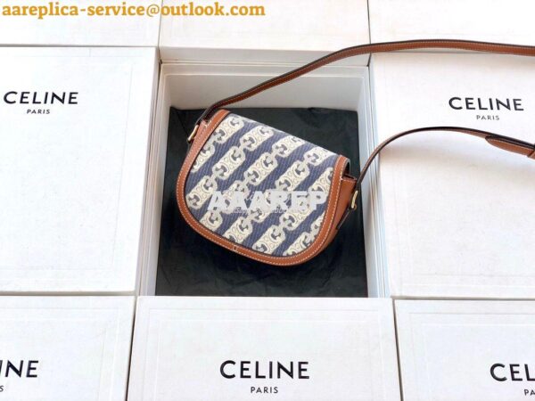 Replica Celine Small Crécy Bag In Maillon Triomphe Jacquard And Calfsk 4