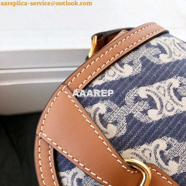 Replica Celine Small Crécy Bag In Maillon Triomphe Jacquard And Calfsk 7