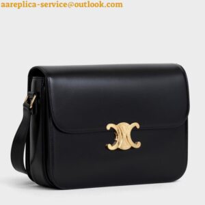 Replica Celine Triomphe Large Bag In Black Calfskin