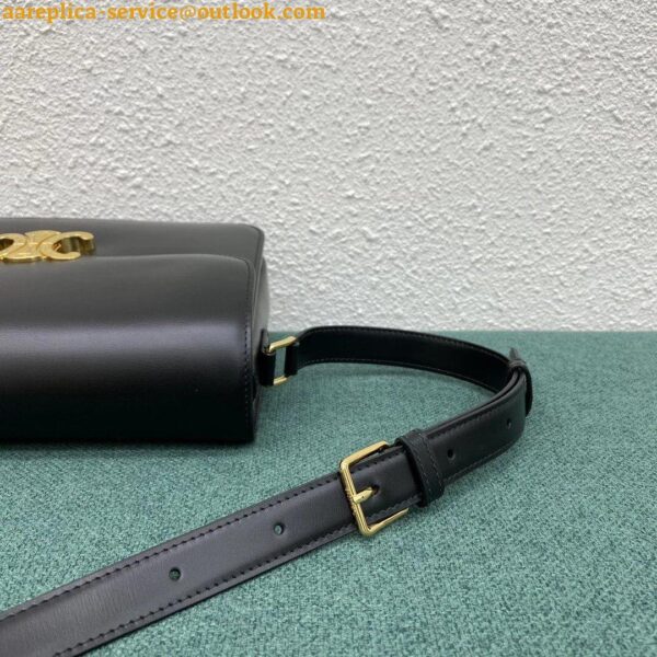 Replica Celine Triomphe Large Bag In Black Calfskin 11