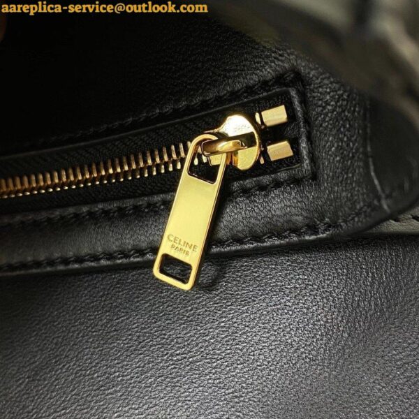 Replica Celine Triomphe Large Bag In Black Calfskin 13