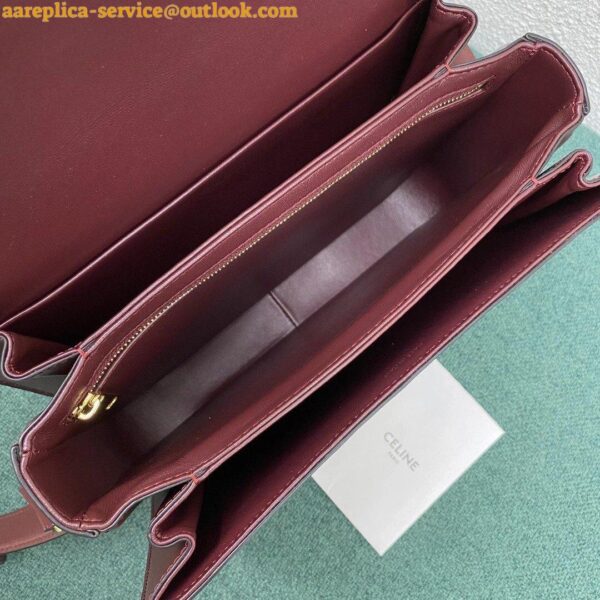 Replica Celine Triomphe Large Bag In Bordeaux Calfskin 5