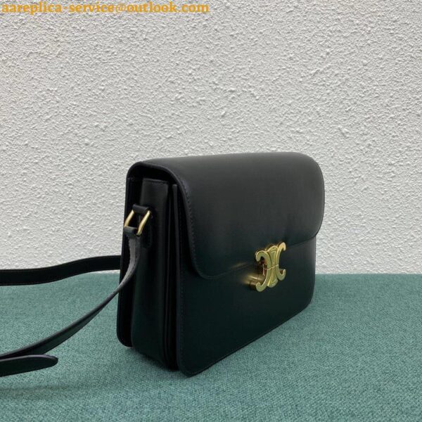 Replica Celine Triomphe Large Bag In Black Calfskin 16