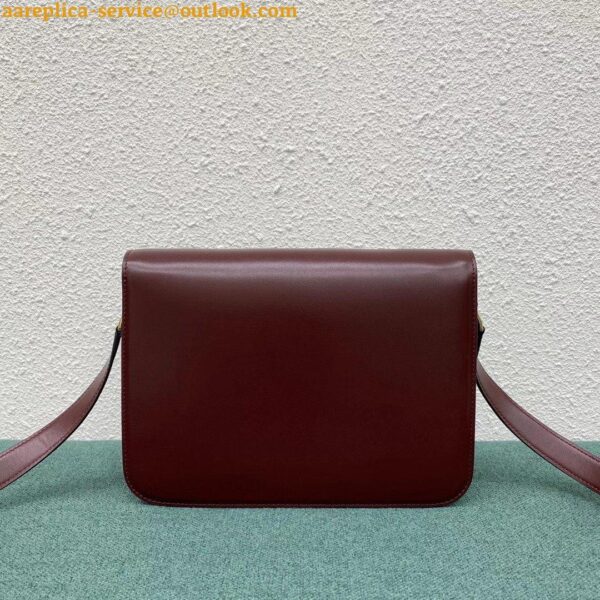 Replica Celine Triomphe Large Bag In Bordeaux Calfskin 9