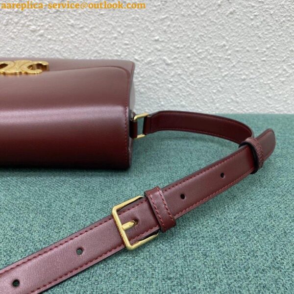 Replica Celine Triomphe Large Bag In Bordeaux Calfskin 10