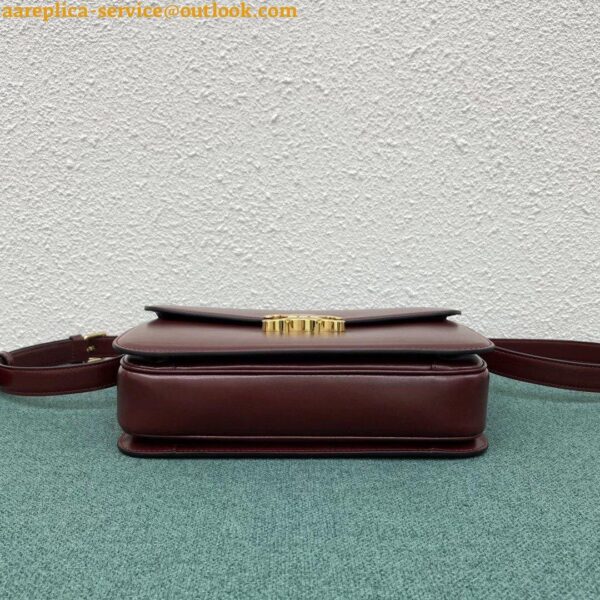 Replica Celine Triomphe Large Bag In Bordeaux Calfskin 13