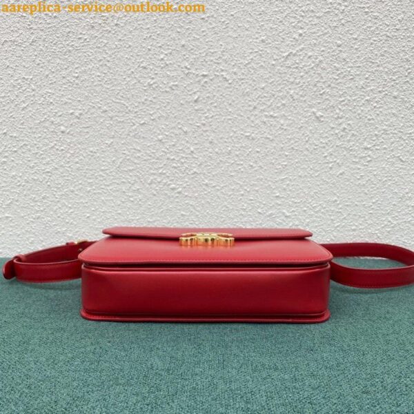 Replica Celine Triomphe Large Bag In Red Calfskin 5