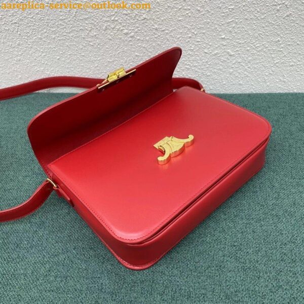 Replica Celine Triomphe Large Bag In Red Calfskin 7