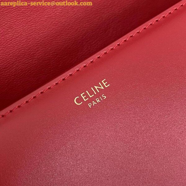 Replica Celine Triomphe Large Bag In Red Calfskin 9