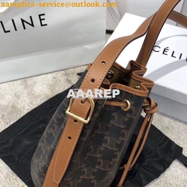 Replica Celine Small Drawstring Bag In Triomphe Canvas 191142 7