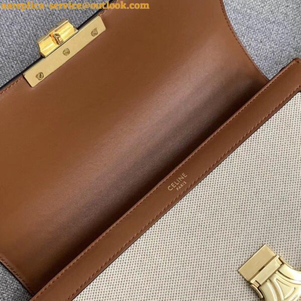 Replica Celine Triomphe Large Bag In Textile and Calfskin 9