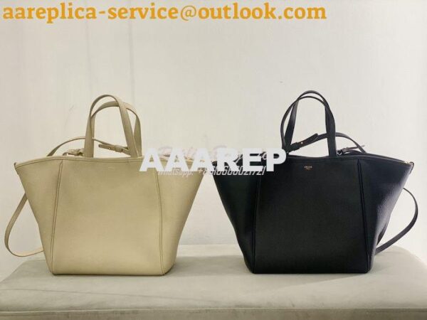 Replica Celine Small Folded Cabas In Grained Calfskin 194073 Oat 3