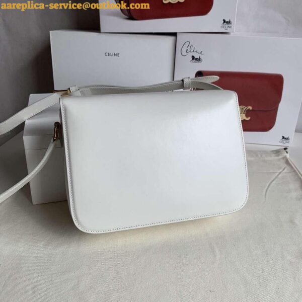 Replica Celine Triomphe Large Bag In White Calfskin 9